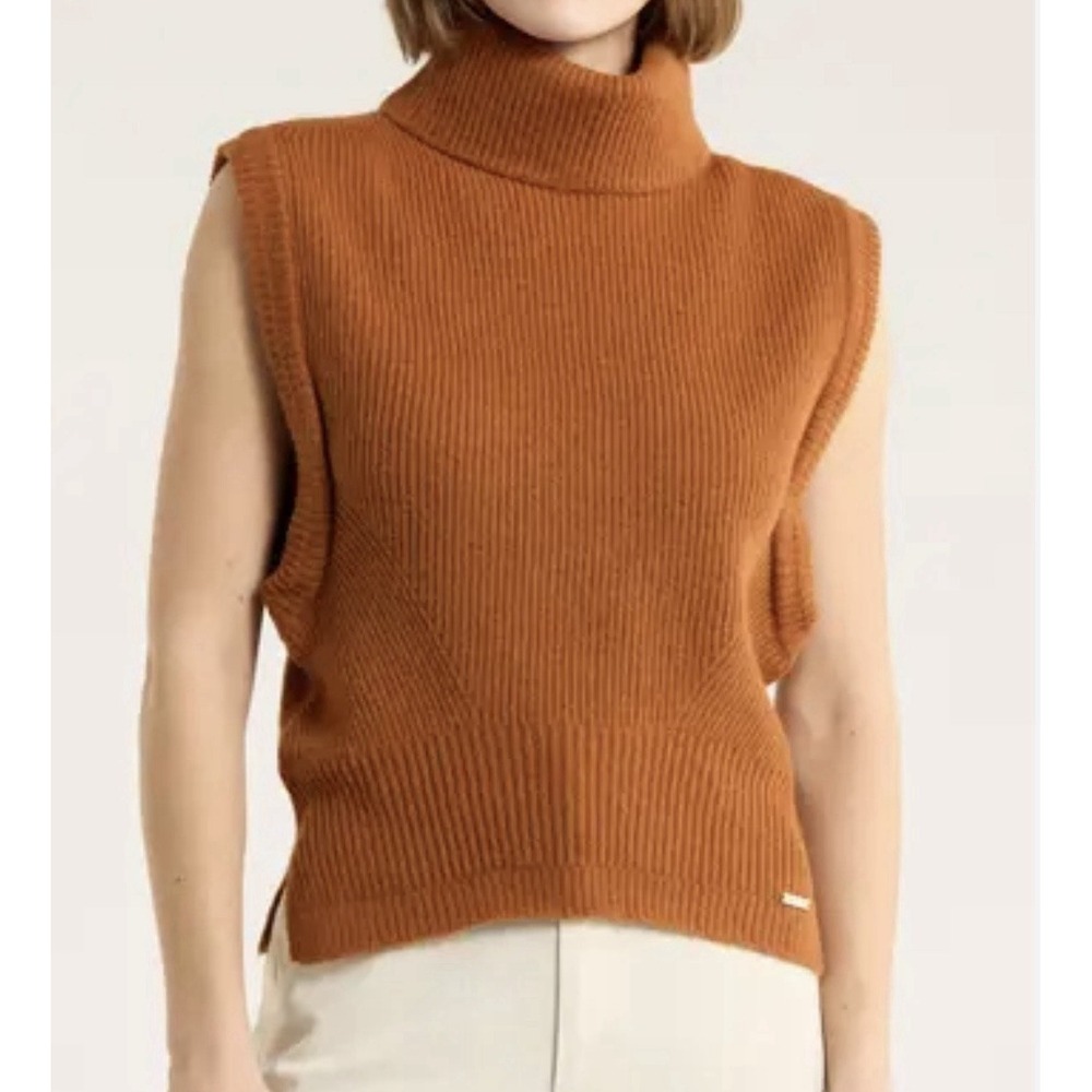 Jason Wu Sweater Top Women's Medium Sleeveless Pullover Turtleneck Wool‎ Blend